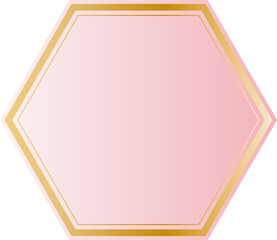 Golden hexagon pink background border