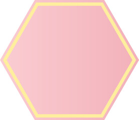 Golden hexagon pink background border