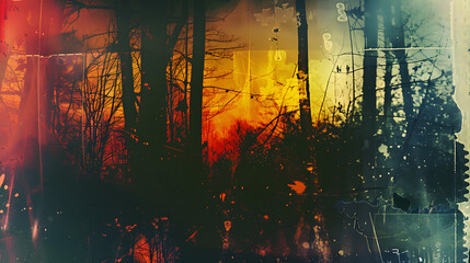 Obraz premium Background of retro film overly, image with scratch, dust and light leaks