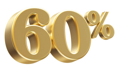 60 Percent Off Sale Gold Number 3D