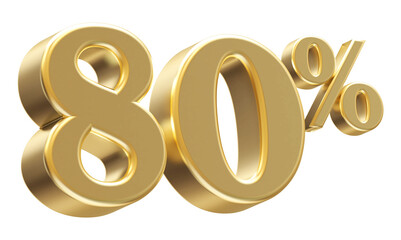 80 Percent Off Sale Gold Number 3D