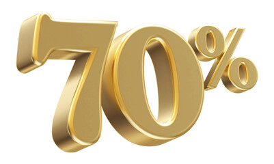 70 Percent Off Sale Gold Number 3D