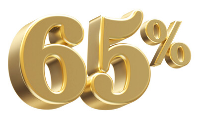 65 Percent Off Sale Gold Number 3D