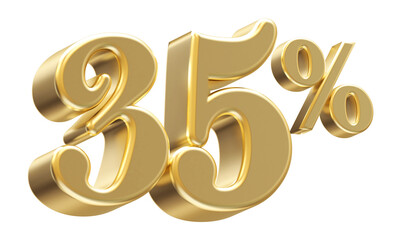 35 Percent Off Sale Gold Number 3D