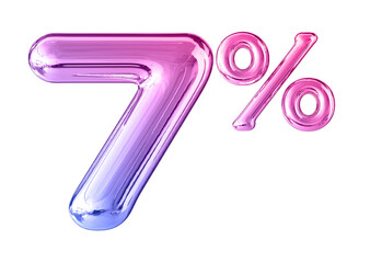 Obraz premium 7 Percent Red Number 3D
