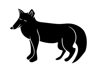 Vector isolated illustration of  fox. Fox silhouett