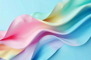 Colorful Pastel Paper Sheets in Curved Wave Form
