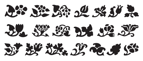 Naklejka premium Floral symbol. Mark section break in a book icon