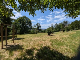 View of Montpellas park in Lyon's 9th district, near Barbe island, France