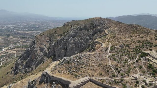 Acrocorinth fortress, Upper Corinth, the acropolis of ancient Corinth Peloponnese, Greece
