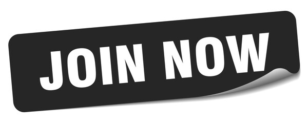 join now sticker. join now label