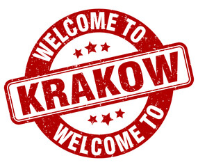 Welcome to Krakow stamp. Krakow round sign