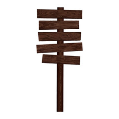 Blank signboard post isolated made from walnut wood panels and held together with brass rivets graphic illustrated. Nameplate wooden texture isolated.