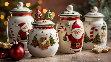 Christmas-themed cookie jars
