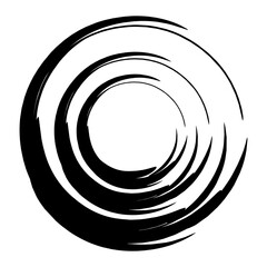 Fototapeta premium 墨で描いた丸のブラシストロークのイラスト