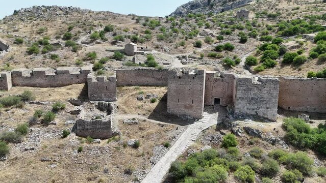 Acrocorinth fortress, Upper Corinth, the acropolis of ancient Corinth Peloponnese, Greece