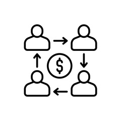 Sales management outline icons, minimalist vector illustration ,simple transparent graphic element .Isolated on white background