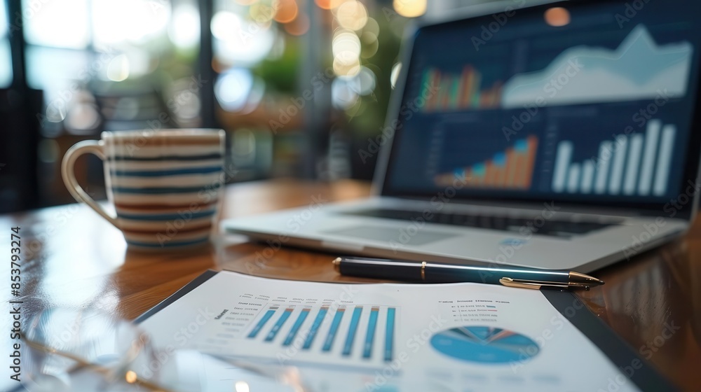 Poster business analytics and data management system kpi metrics and financial report