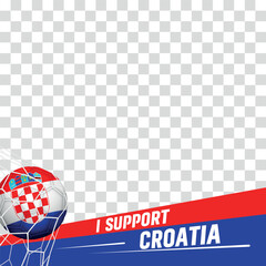 Fototapeta premium I support Croatia european football championship profil picture frame banner