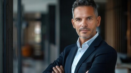 Fototapeta premium charismatic businessman exuding leadership and authority portrait photography