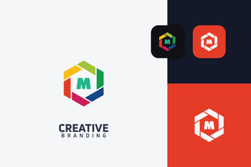 M Letter Trademark Brand Logo