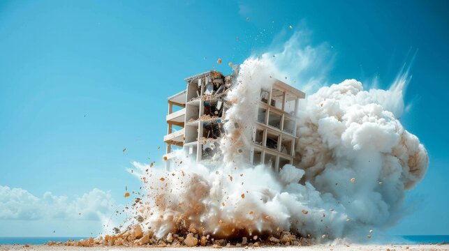 Controlled Demolition: Building Imploding in Precision Collapse