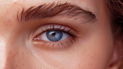 Obraz premium Beauty woman face healthy clean natural beautiful skin care Female beauty natural make up young model face close up beauty : Generative AI