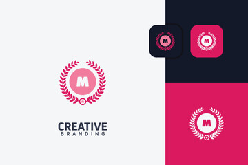 M Letter Trademark Brand Logo