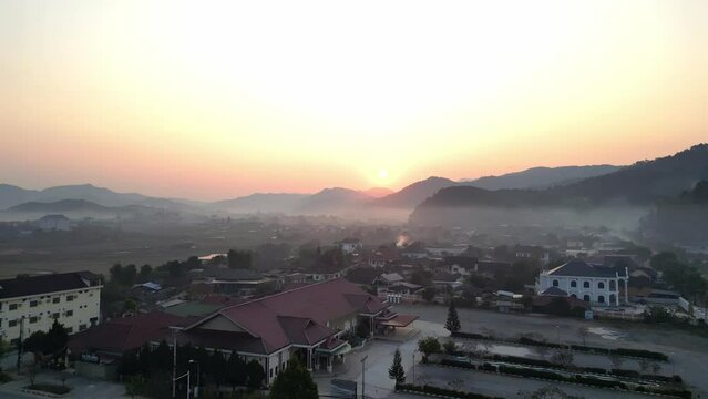 View of the city Xiangkhouang Province Laos PDR