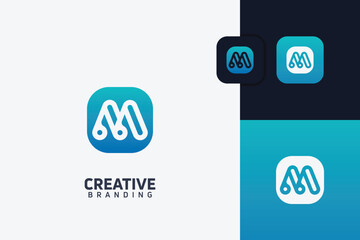 M Letter Trademark Brand Logo