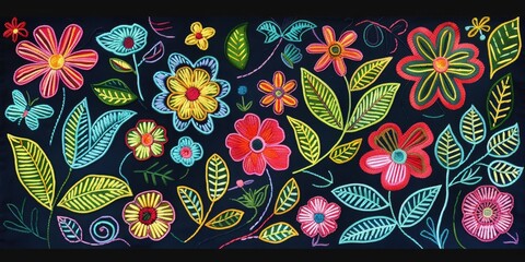Naklejka premium Bright and Bold Floral Artwork