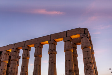 Ancient Egyptian Temple Carved Stones and Pillars