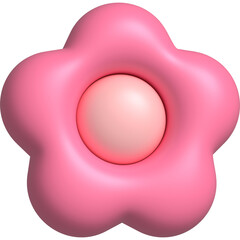 3D fruit. Voluminous juicy plasticine icon flower in the style of cartoons 3D without background