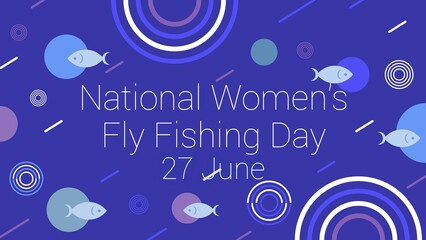 Fototapeta premium National Women’s Fly Fishing Day web banner design illustration