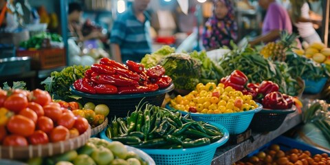 Obraz premium Fresh and organic vegetables at the local farmer's market
