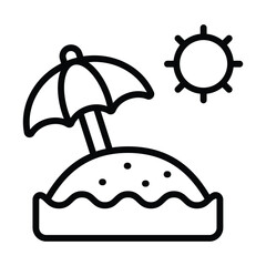 Simple Beach icon. The icon can be used for websites, print templates, presentation templates, illustrations, etc	