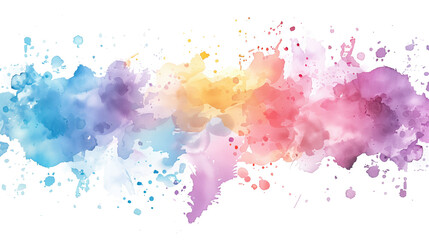 Abstract painting background with oil paints with watercolor splashes. Blue, teal and purple watercolor splashes