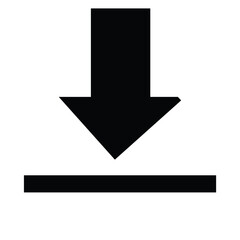 Black download icon single. Download button in black. Download files icons vector. simple black download icon isolated on white background. Arrow downloading icon. Vector illustration.