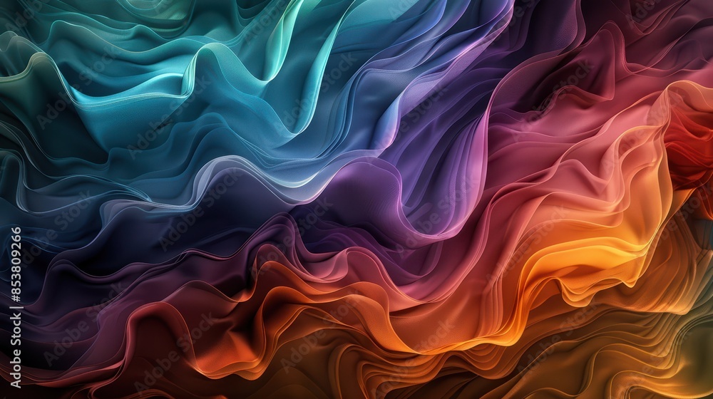 Poster abstract image with vibrant colors creating a beautiful wavy texture, capturing the essence of creat