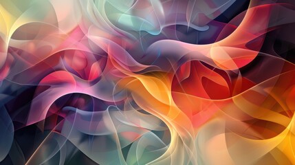 Obraz premium A vibrant abstract digital art piece featuring a blend of colorful, flowing shapes and smooth, dreamy textures, creating a mesmerizing visual effect.