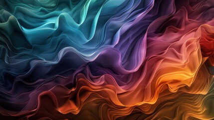 Obraz premium Abstract image with vibrant colors creating a beautiful wavy texture, capturing the essence of creativity and dynamic movement.