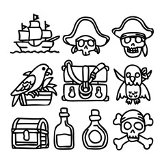 Pirates Icon Set Outline.eps
