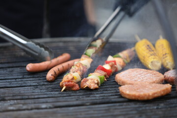 grilled meat on the grill
