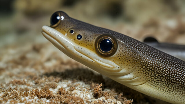 Sea Lampreys macro close up