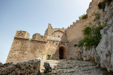 Acrocorinth fortress, Upper Corinth, the acropolis of ancient Corinth Peloponnese, Greece