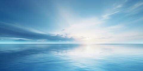Obraz premium Abstract, White background with a blue sky and water reflecting the serene horizon, perfect for desktop wallpaper