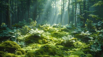 Sunbeams through the Forest Canopy
