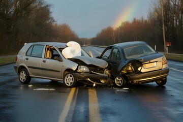 car crash on the road
