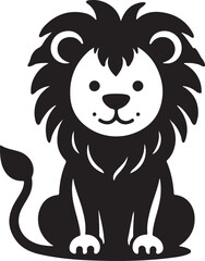 baby lion art  vector silhouette illustration