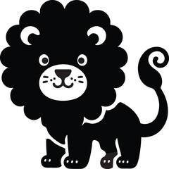 baby lion art  vector silhouette illustration